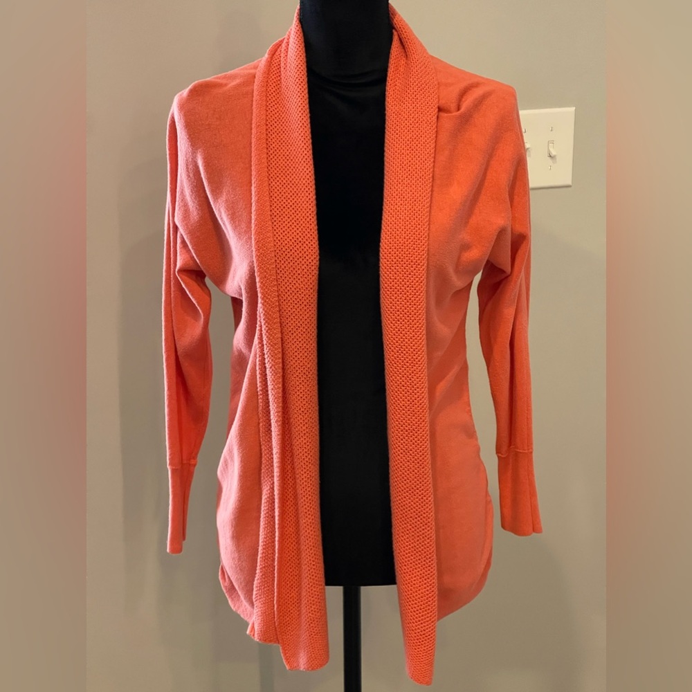 One Navy Cardigan Sweater Coral Small